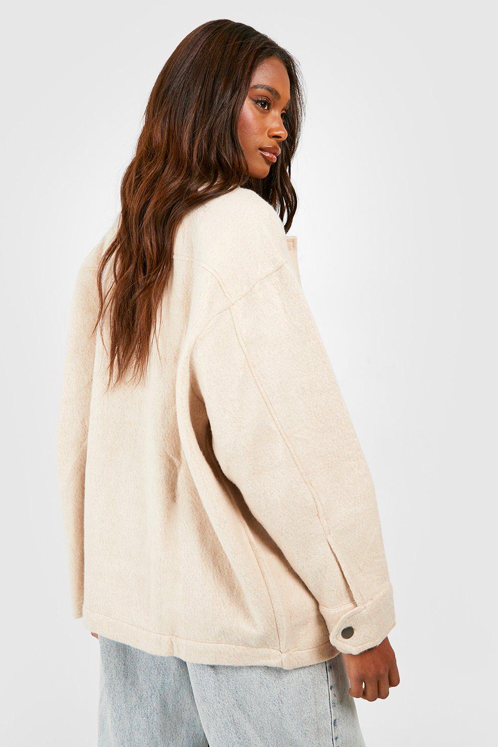 cream oversized shacket