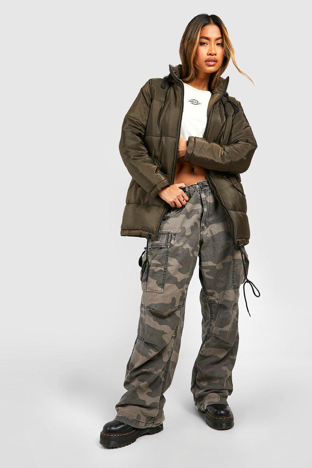 Army puffer cheap jacket women's