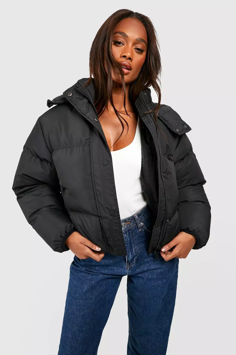 Padded jacket black outlet womens