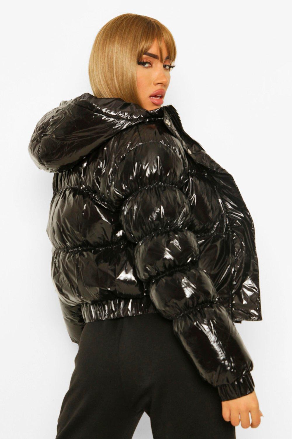 High shine puffer jacket boohoo hot sale