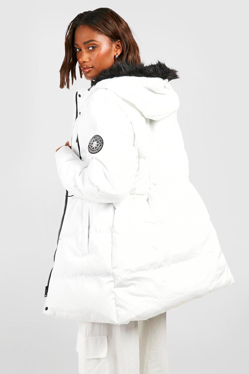 Luxe Technical Faux Fur Trim Parka Coat | boohoo