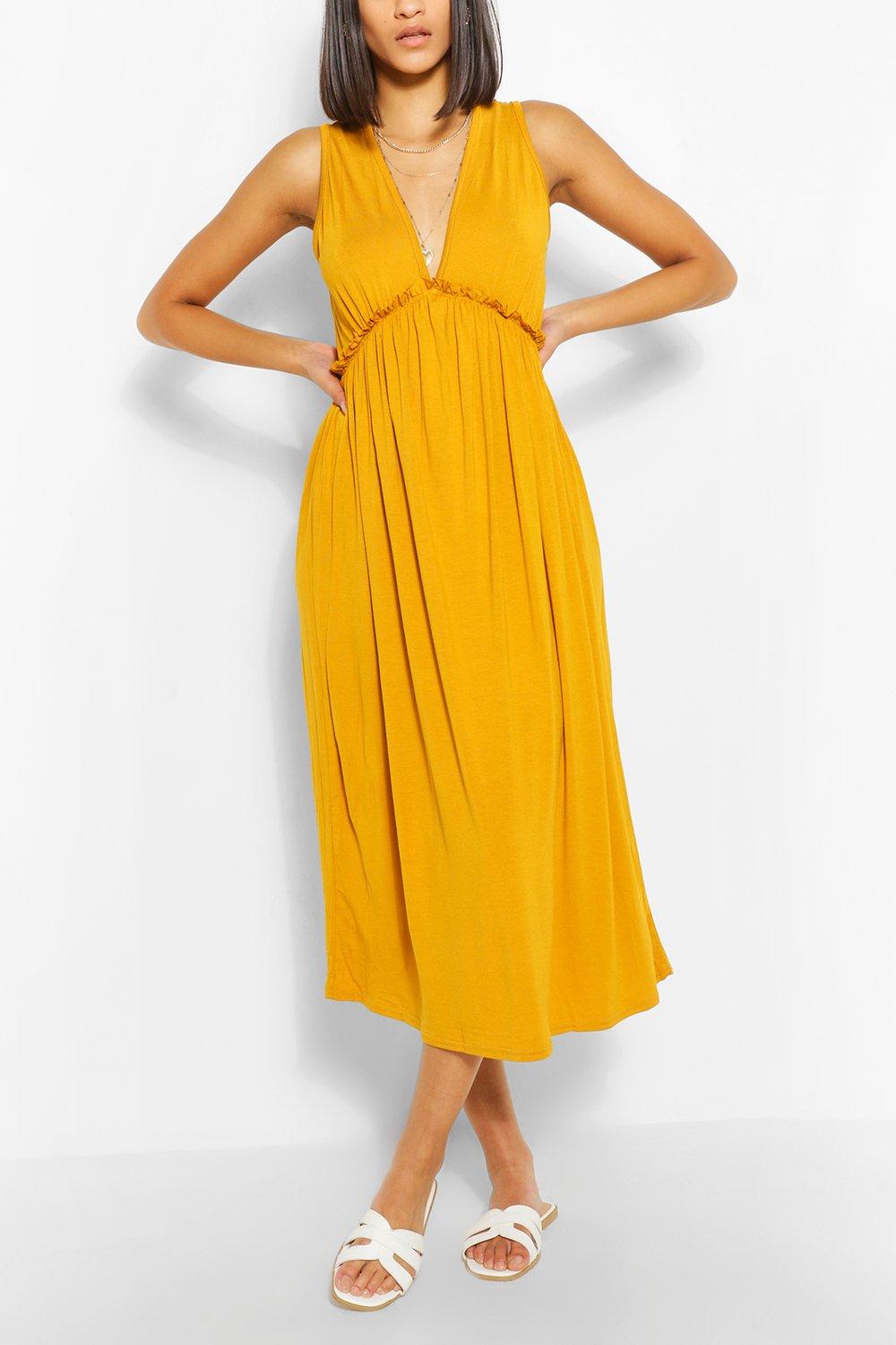 mustard dress boohoo