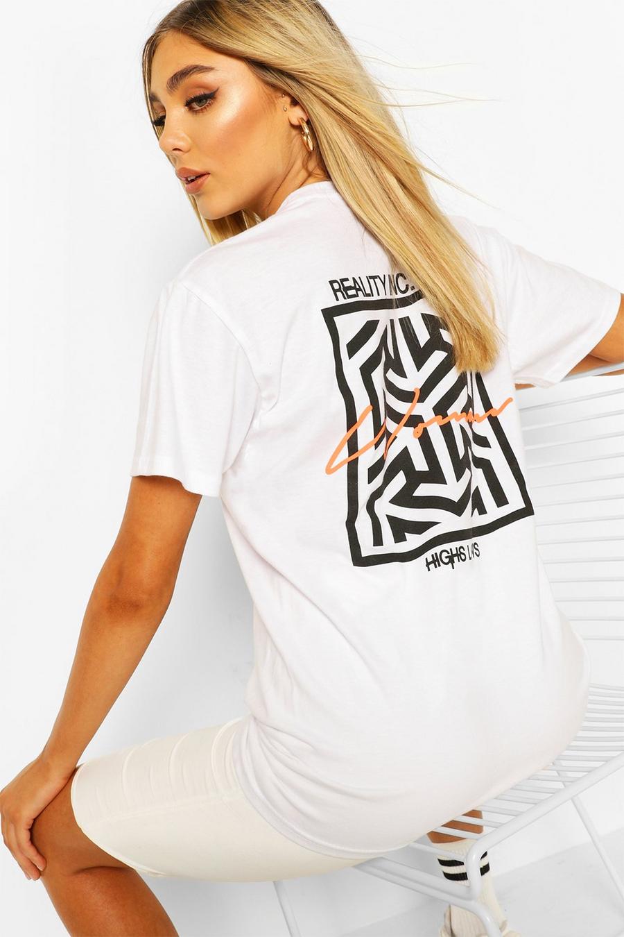 White Woman Geo Print T-Shirt image number 1