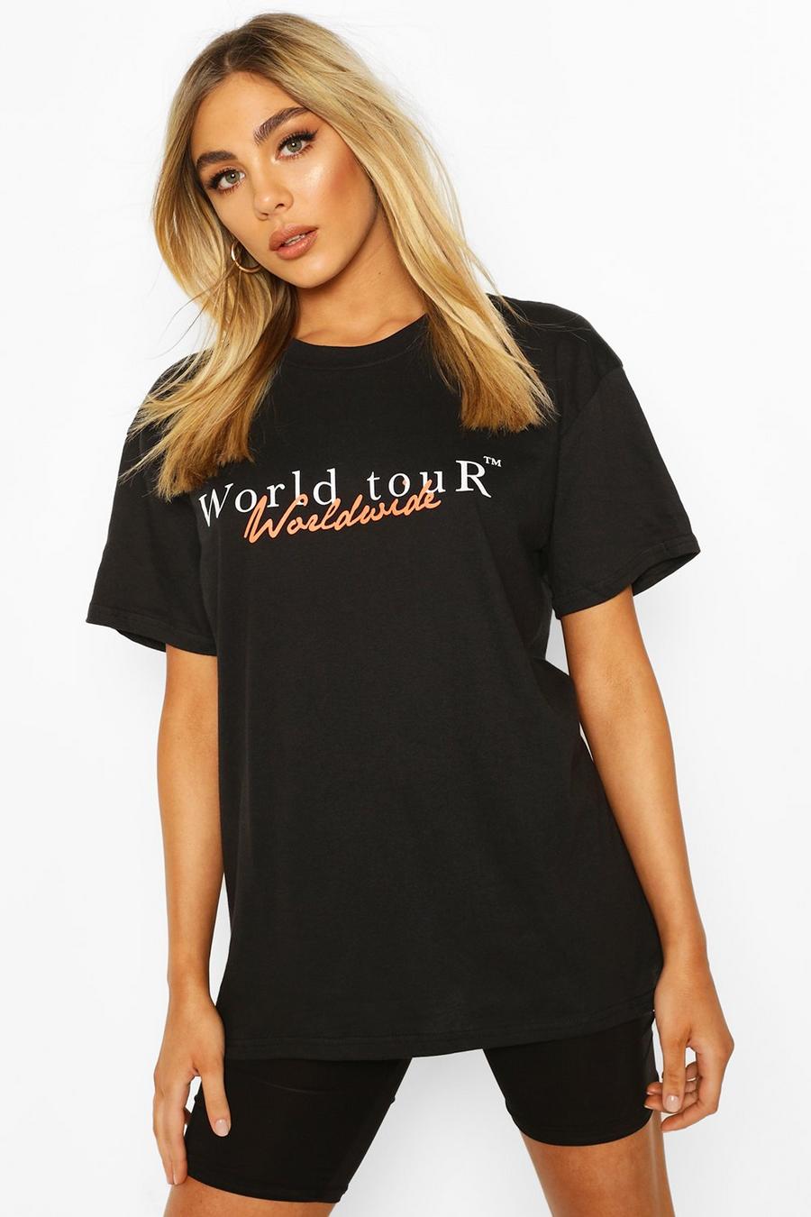 "Worldwide" T-shirt med grafiskt tryck image number 1