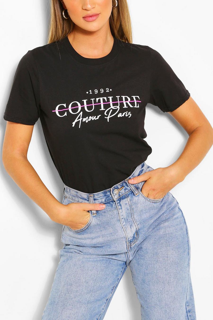 T-Shirt mit „Couture“-Print, Schwarz image number 1