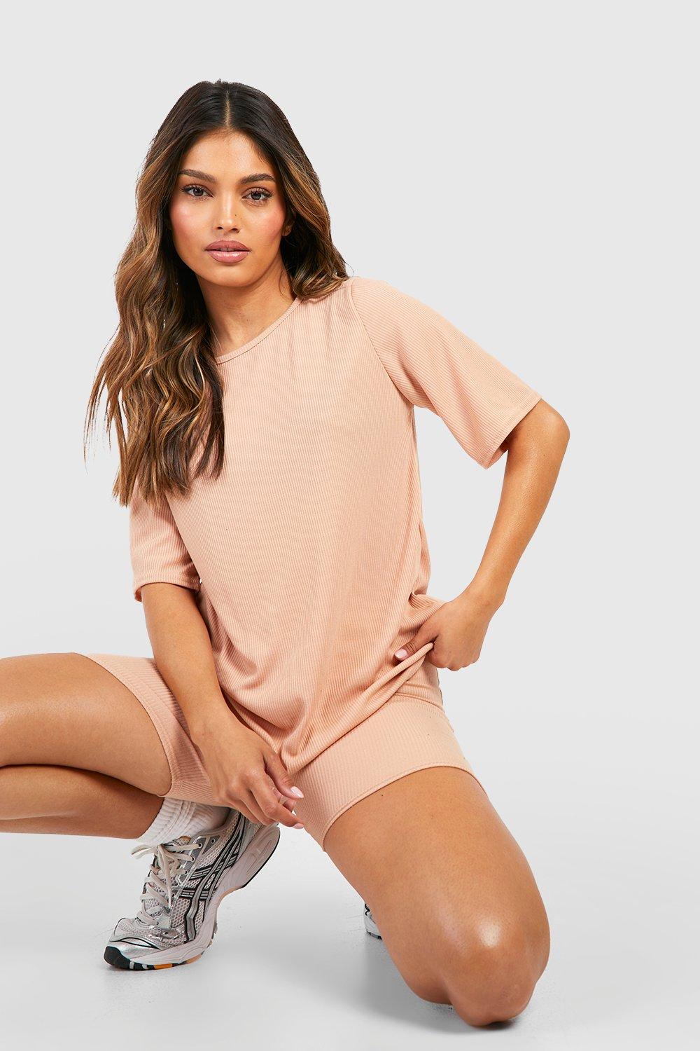 Oversized T Shirt Cycling Shorts Set