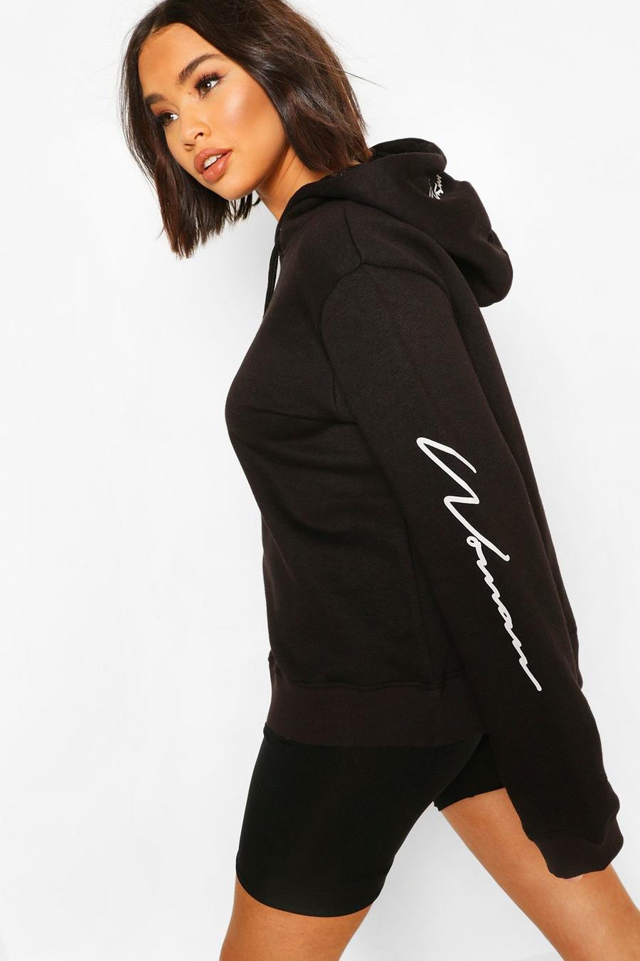 Woman Oversize hoodie med tryck image number 1