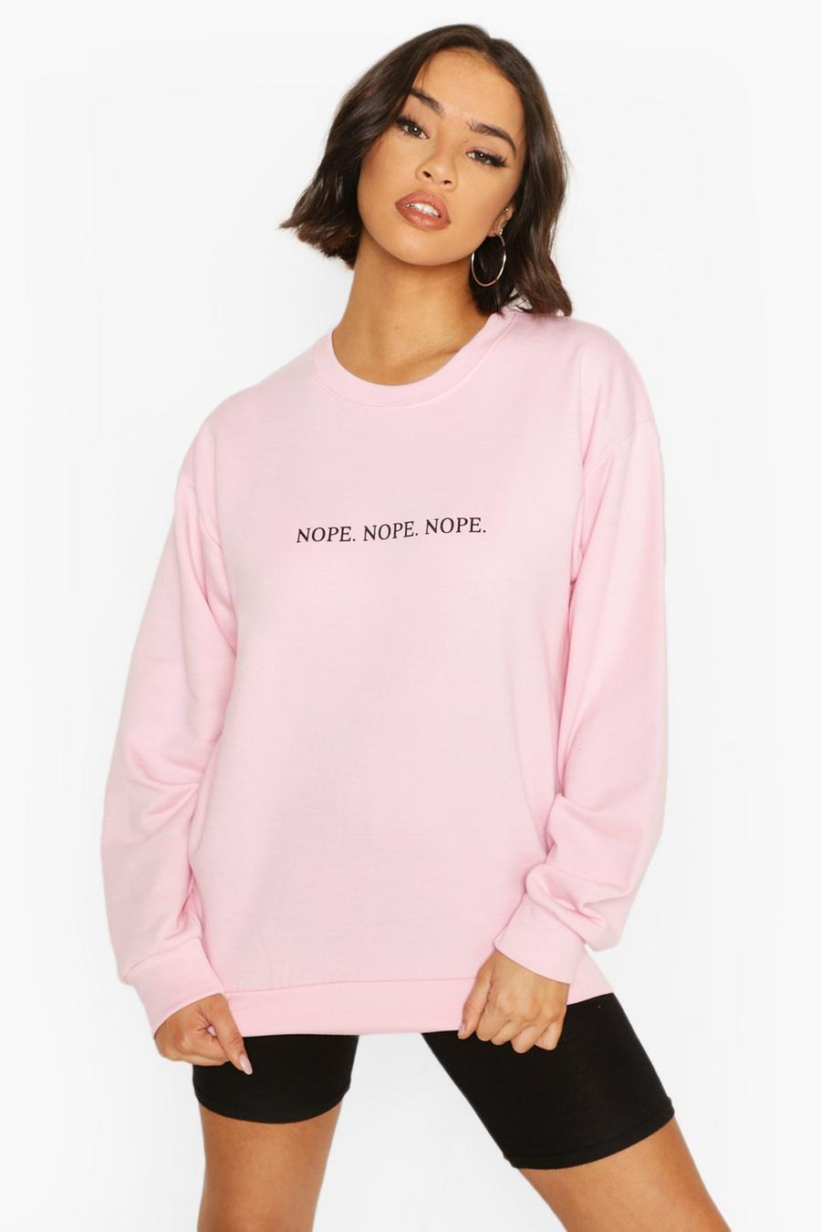 "Nope" Sweatshirt med slogan image number 1