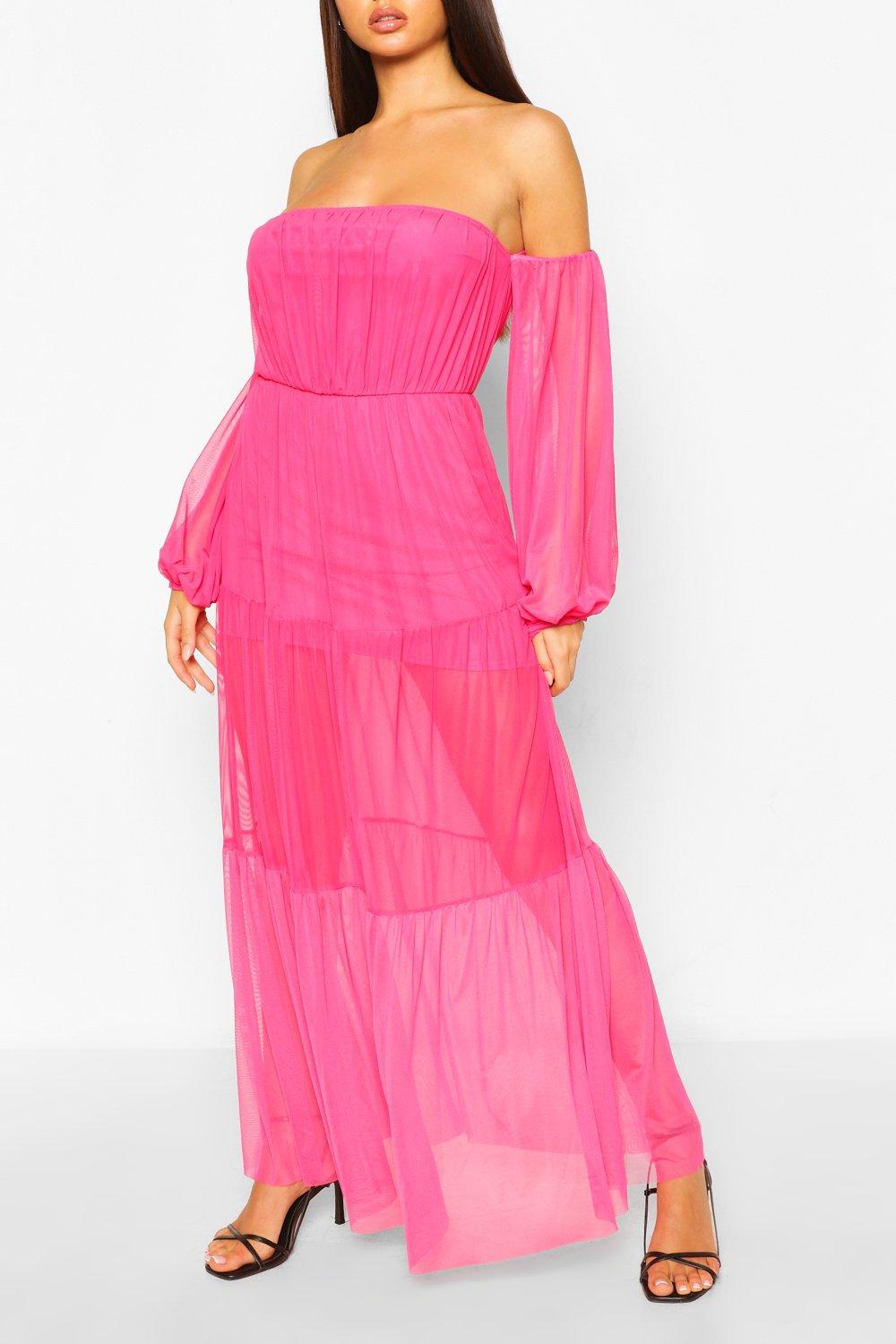 bardot maxi dress long sleeve