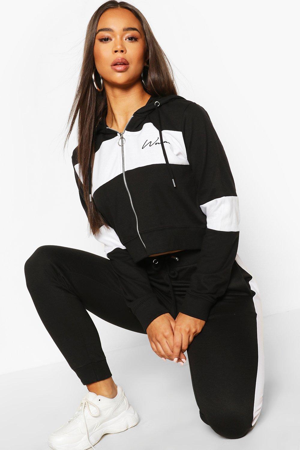 Woman Script Colour Block Tracksuit