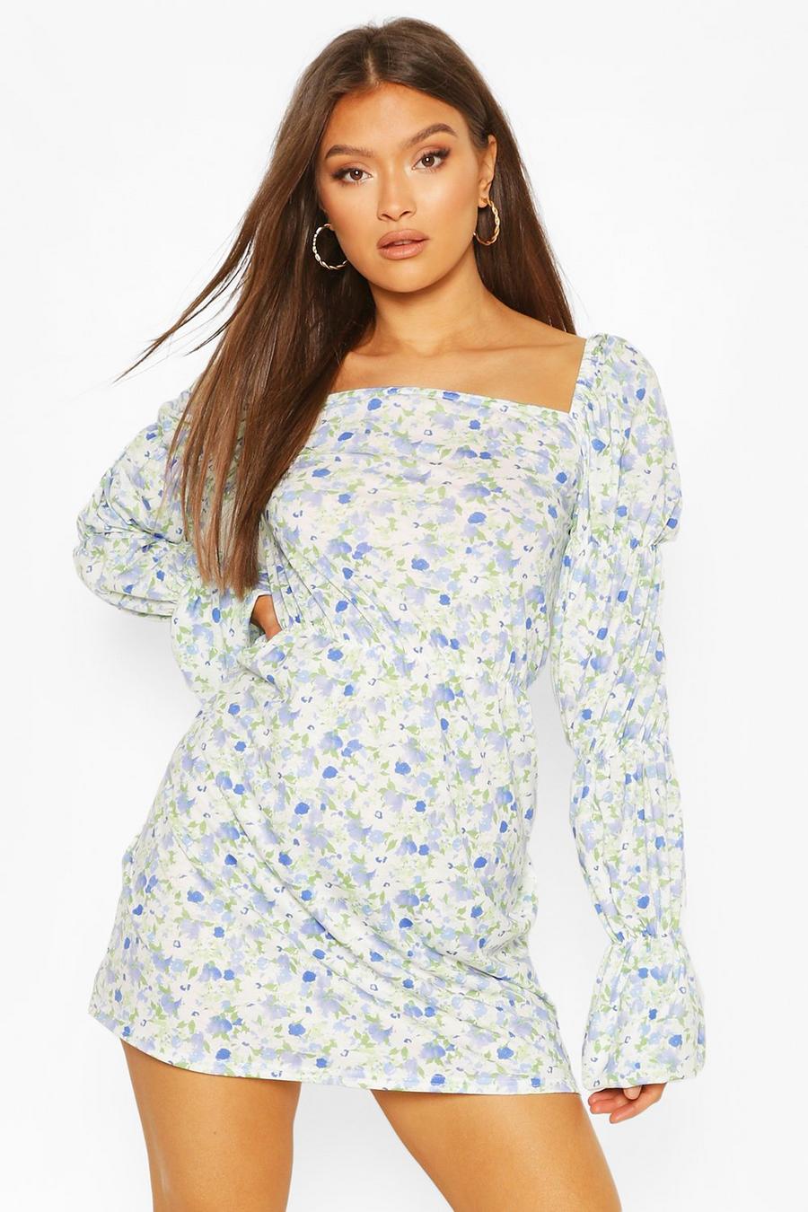 Floral Print Tiered Sleeve Shift Dress image number 1
