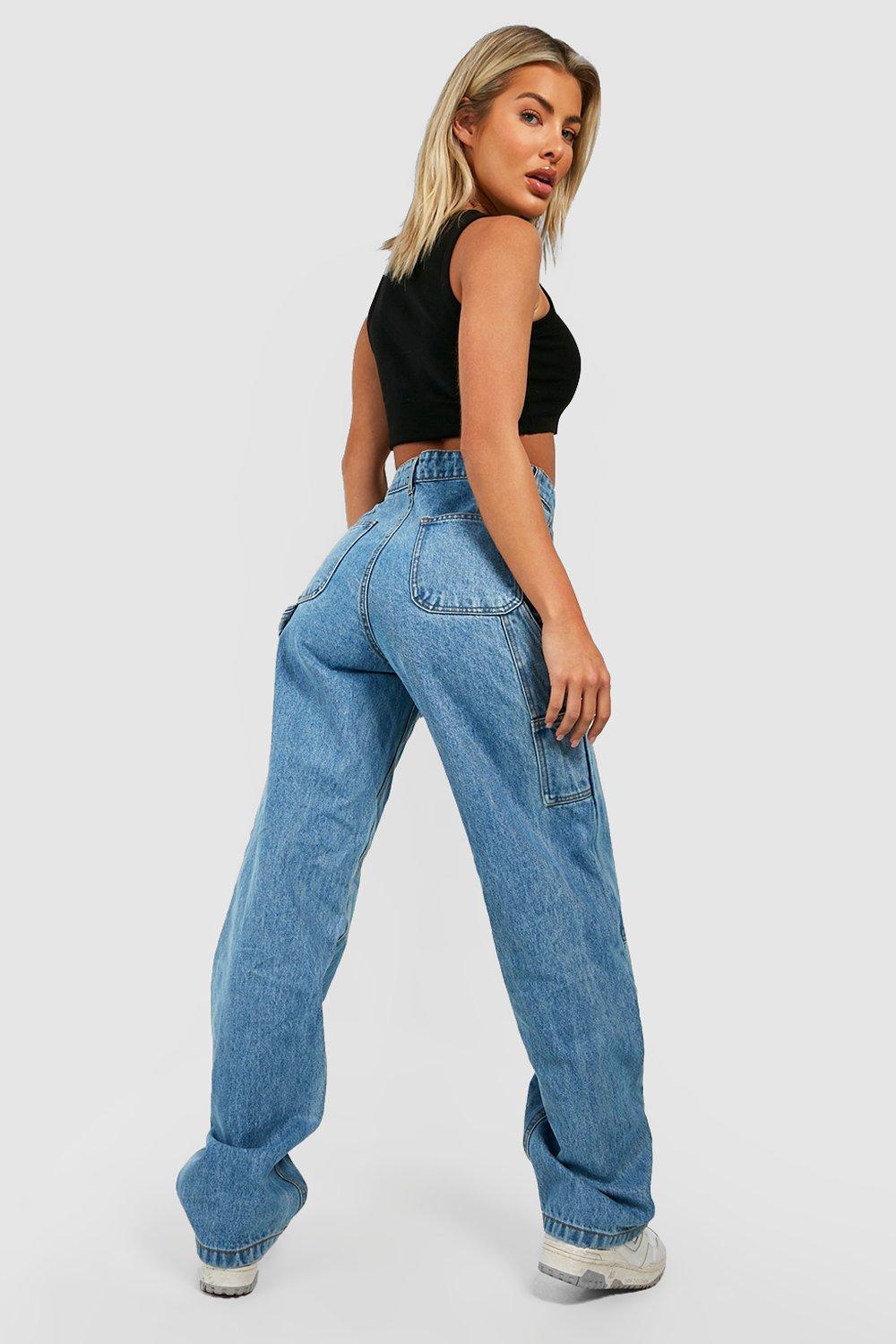 Women's Ultra High-Rise Dark Wash Dad Jeans, Women's Bottoms