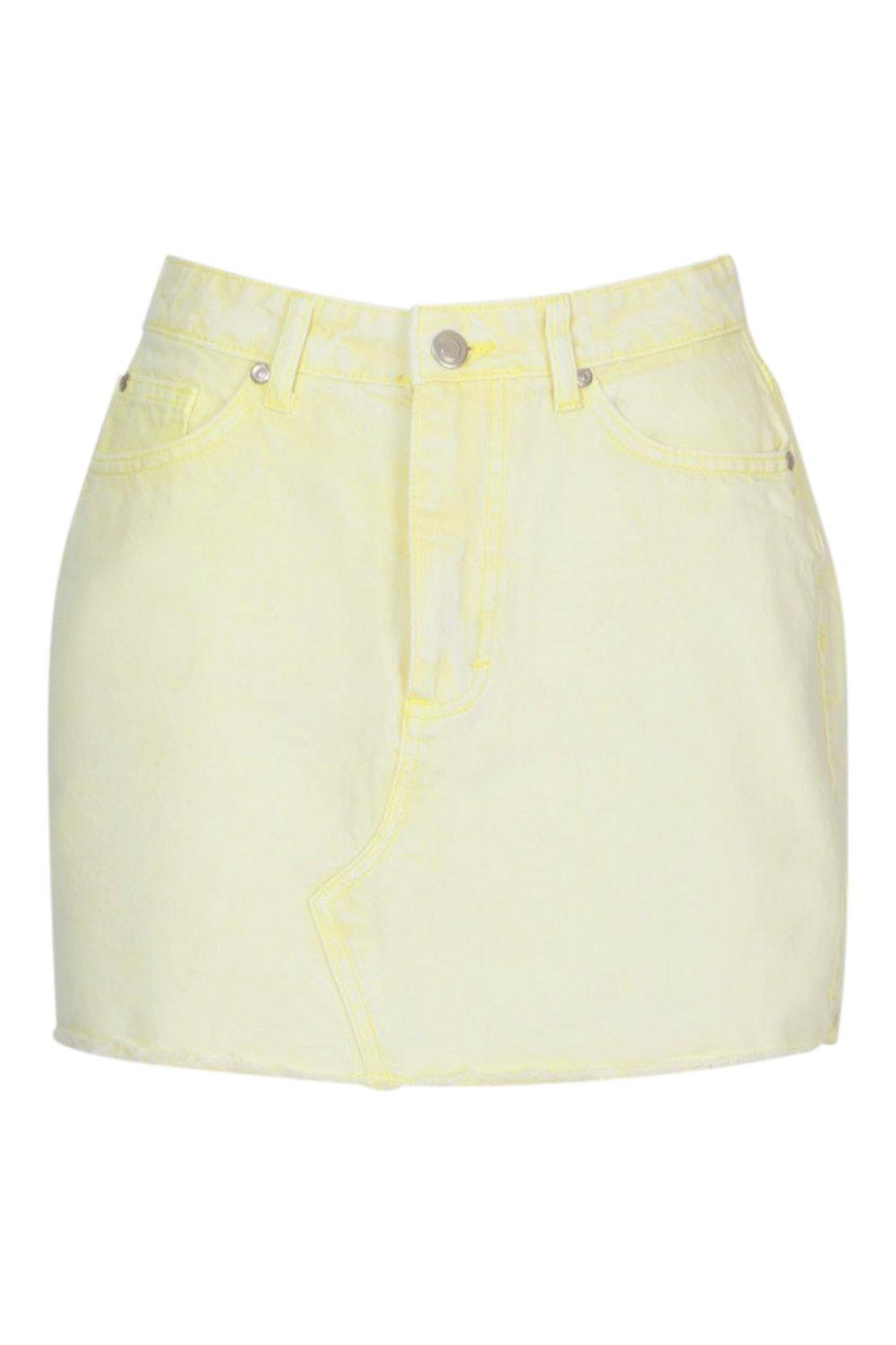 denim yellow skirt