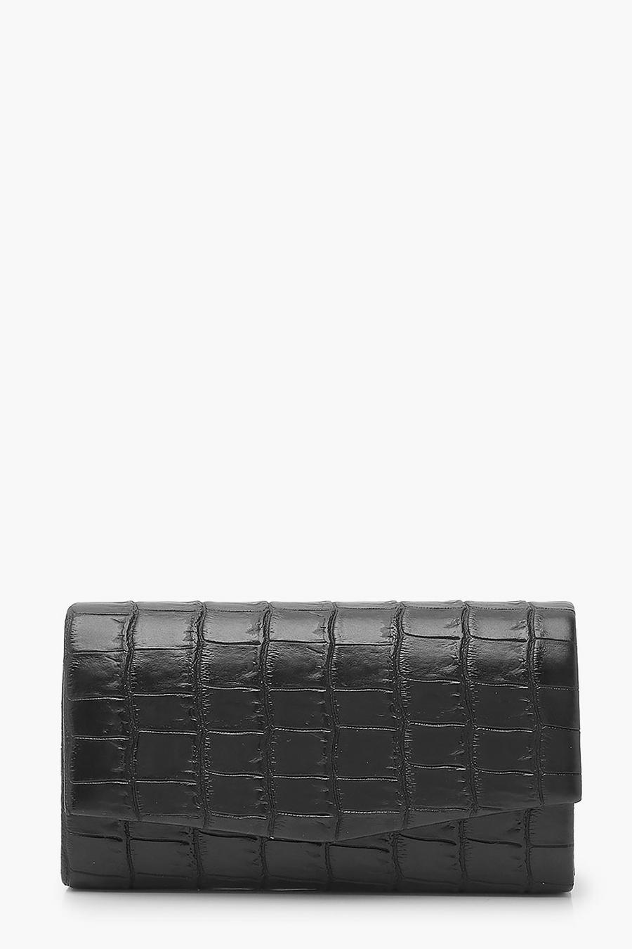 Croc Structured Clutch Bag & Chain image number 1