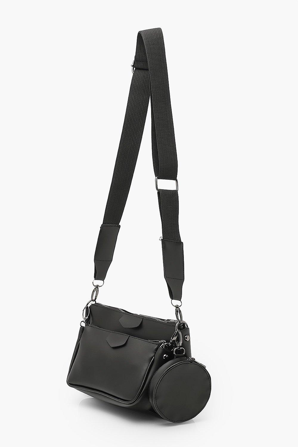 Faux Leather Multi Pocket Cross Body Bag