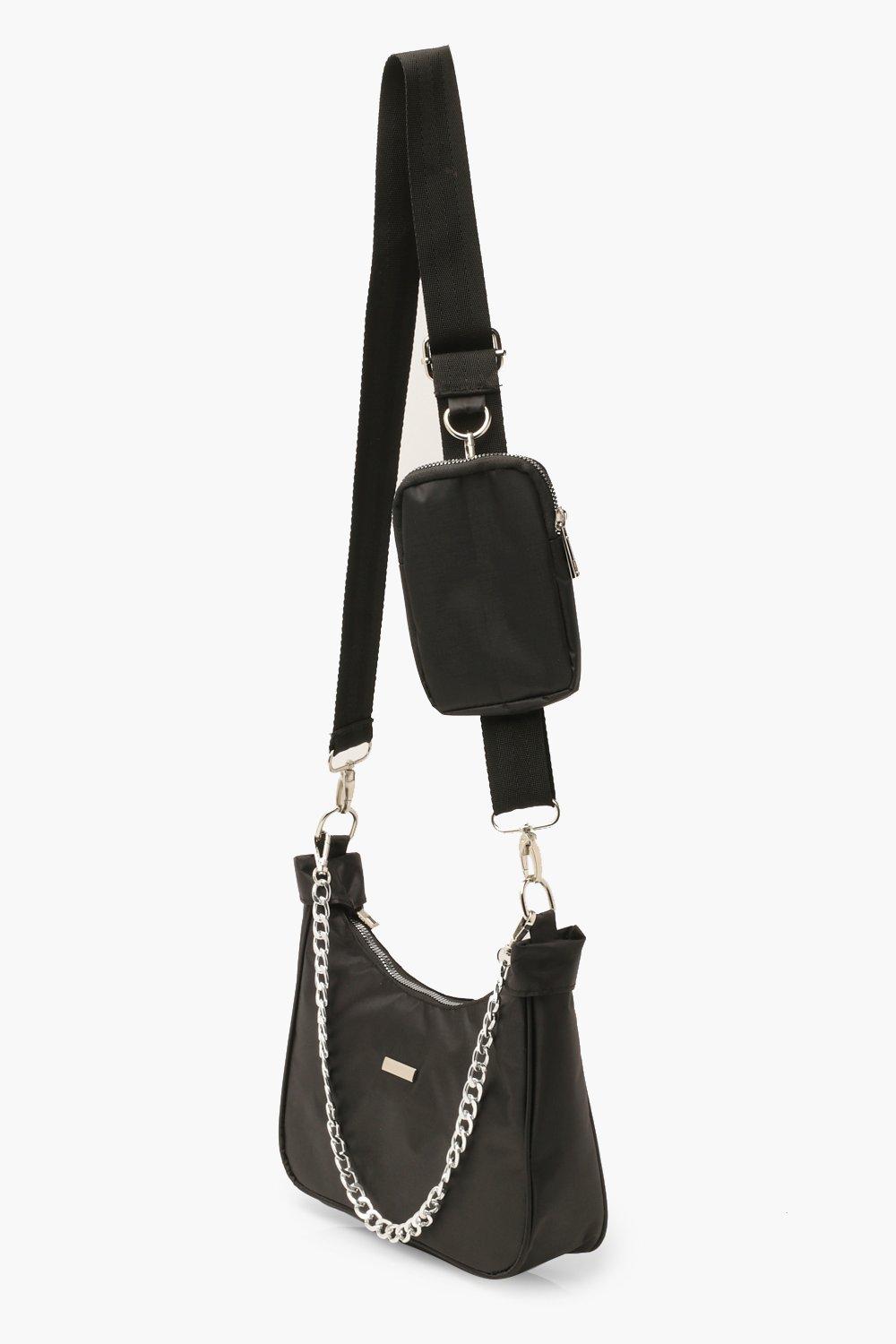 Boohoo Suedette Fringed Cross Body Bag