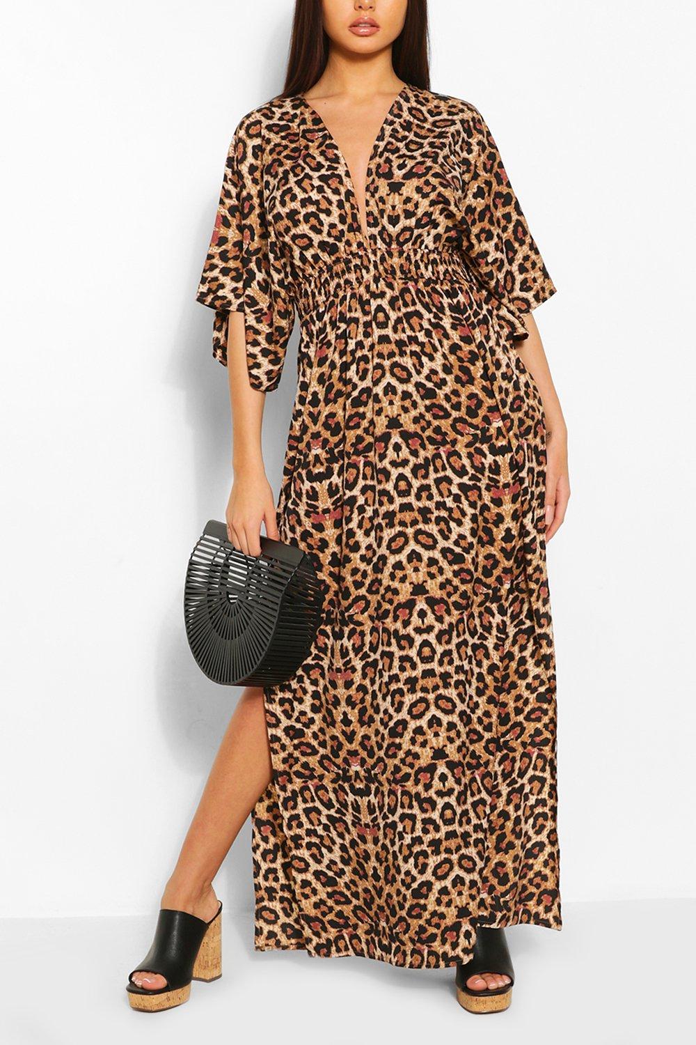 leopard kimono dress