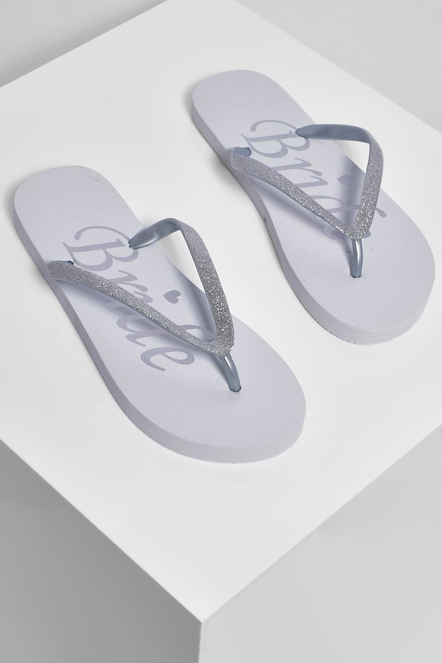 Flip-Flops mit „Bride“-Print, Weiß image number 1