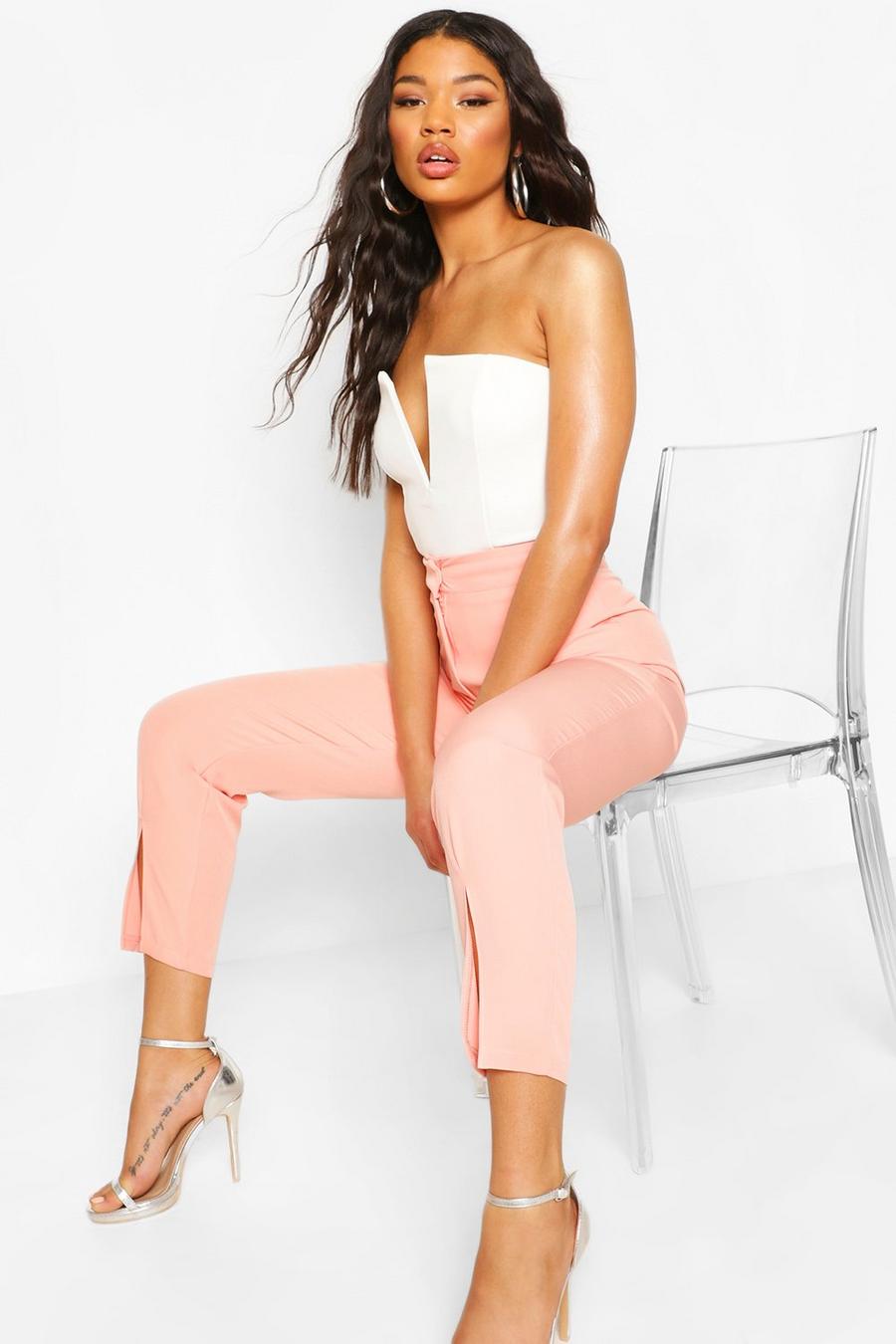 Coral Split Hem Tailored Woven Trousers image number 1