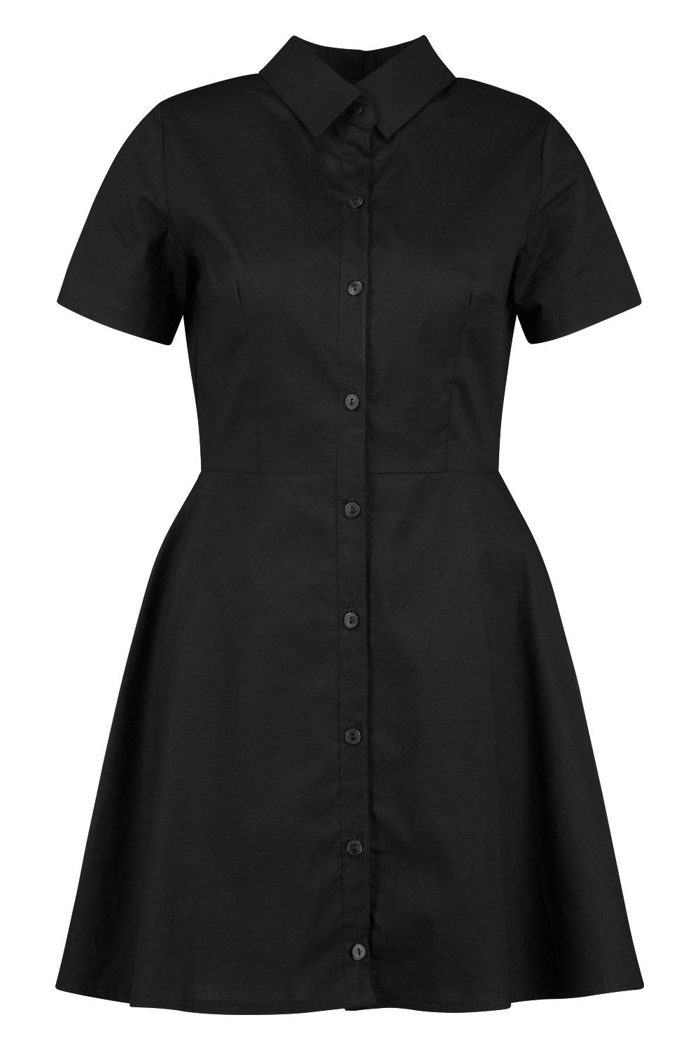 Black skater shirt dress hotsell