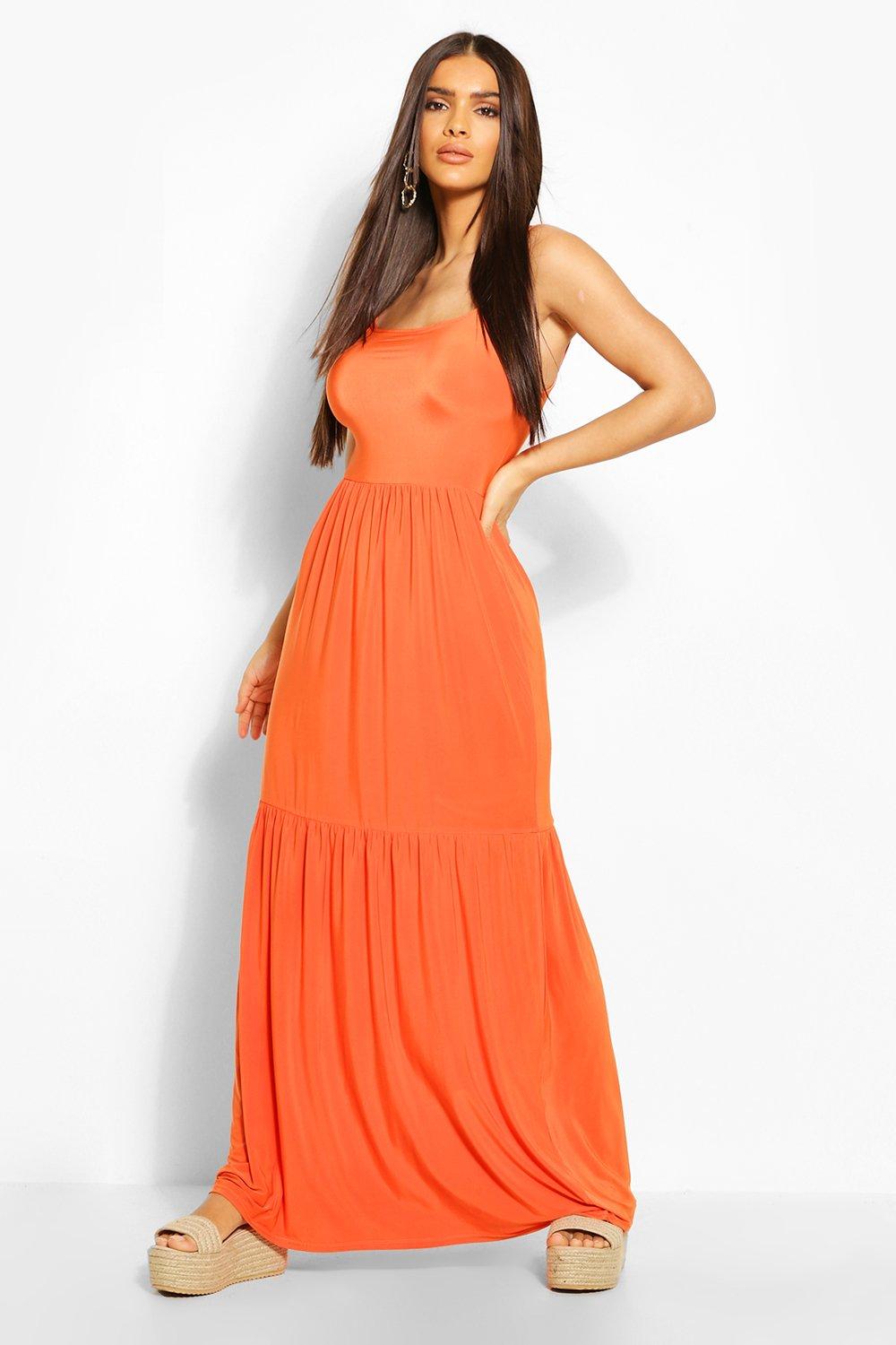 boohoo orange maxi dress