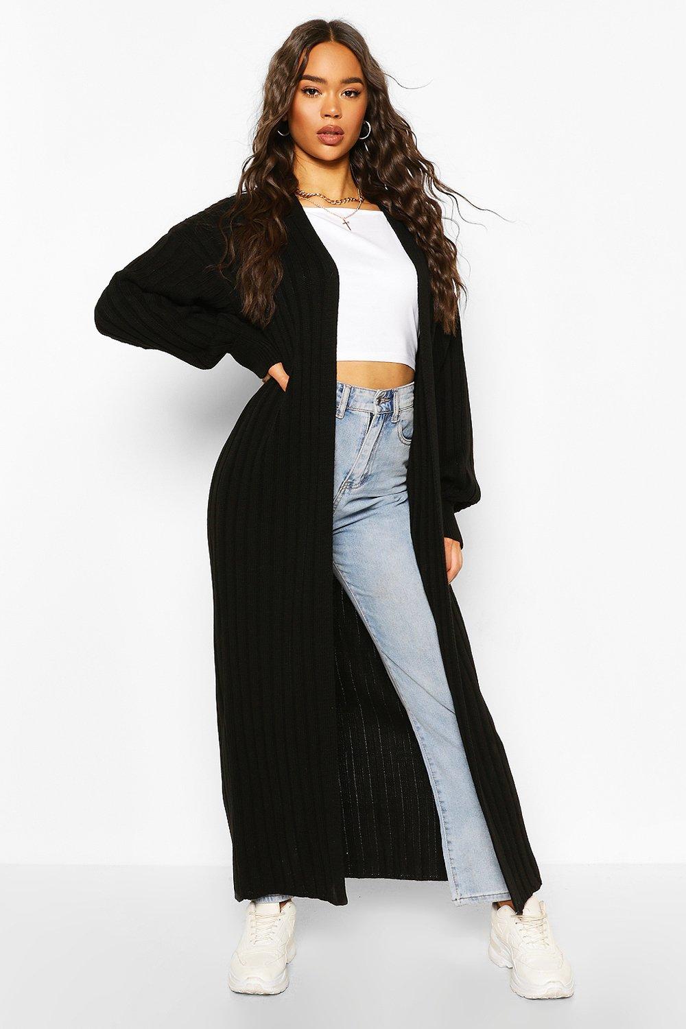 long cardigan with balloon sleeves