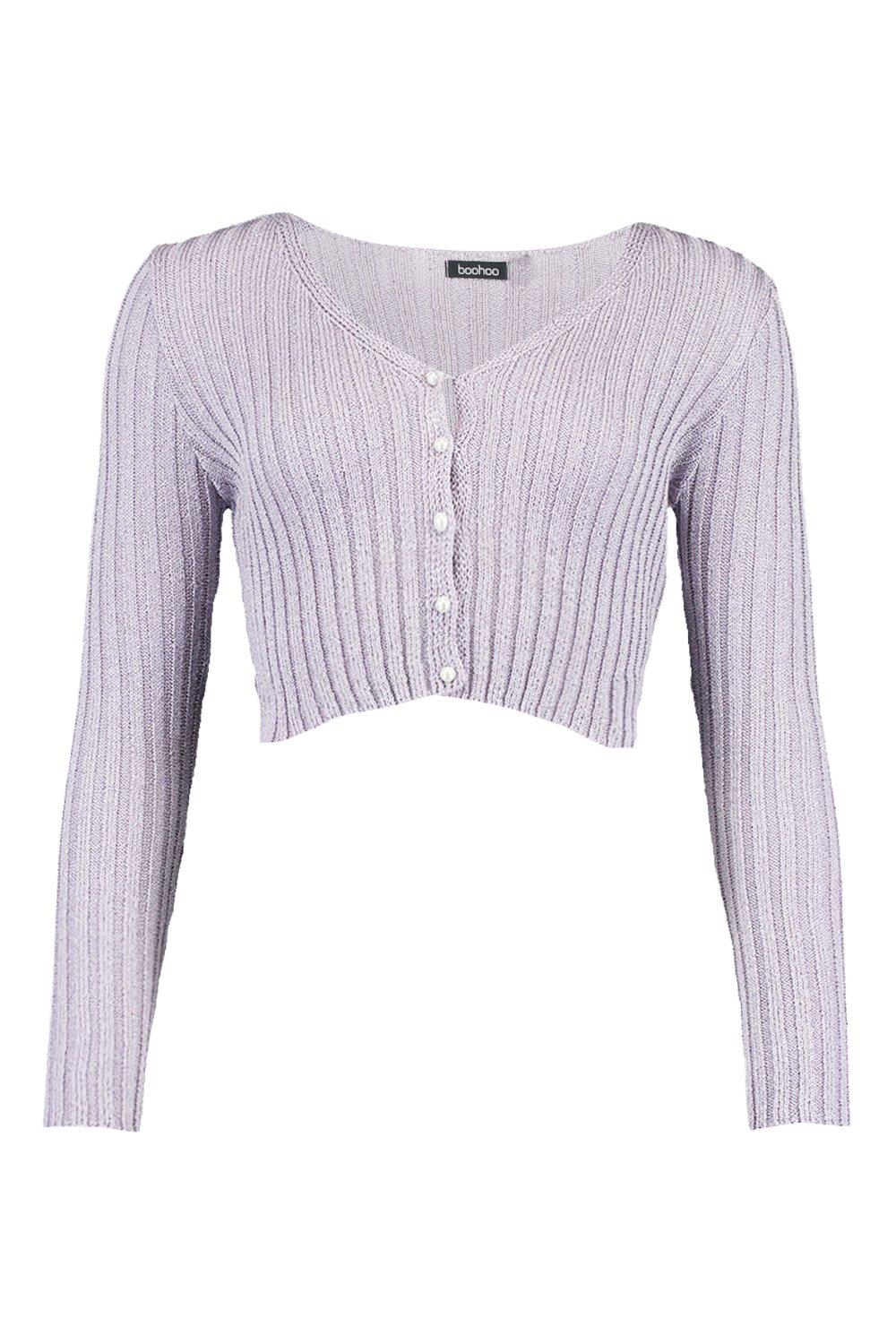 ribbed pearl cardigan
