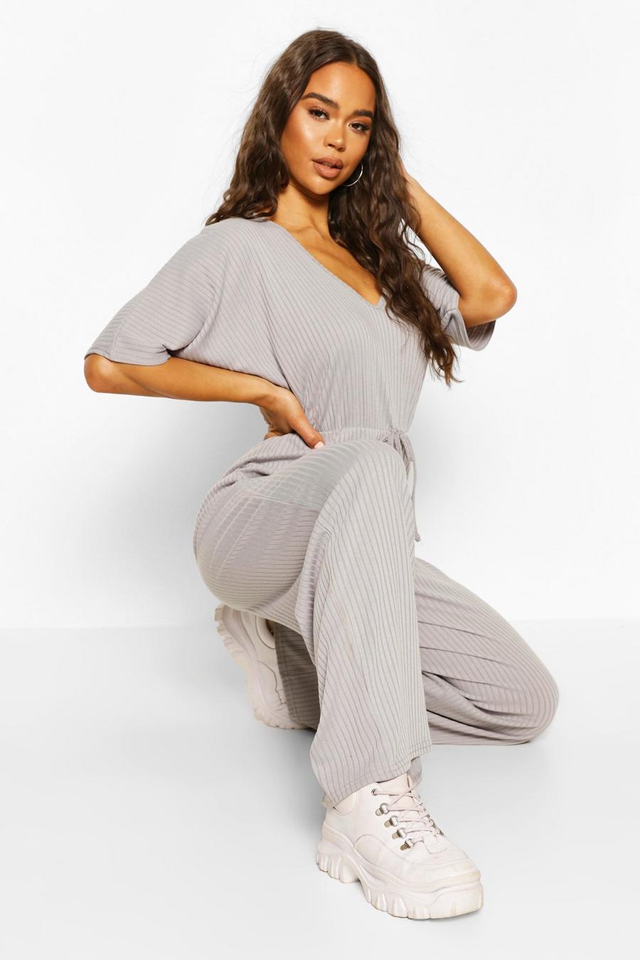 Rib Oversized Slouch Jumpsuit image number 1