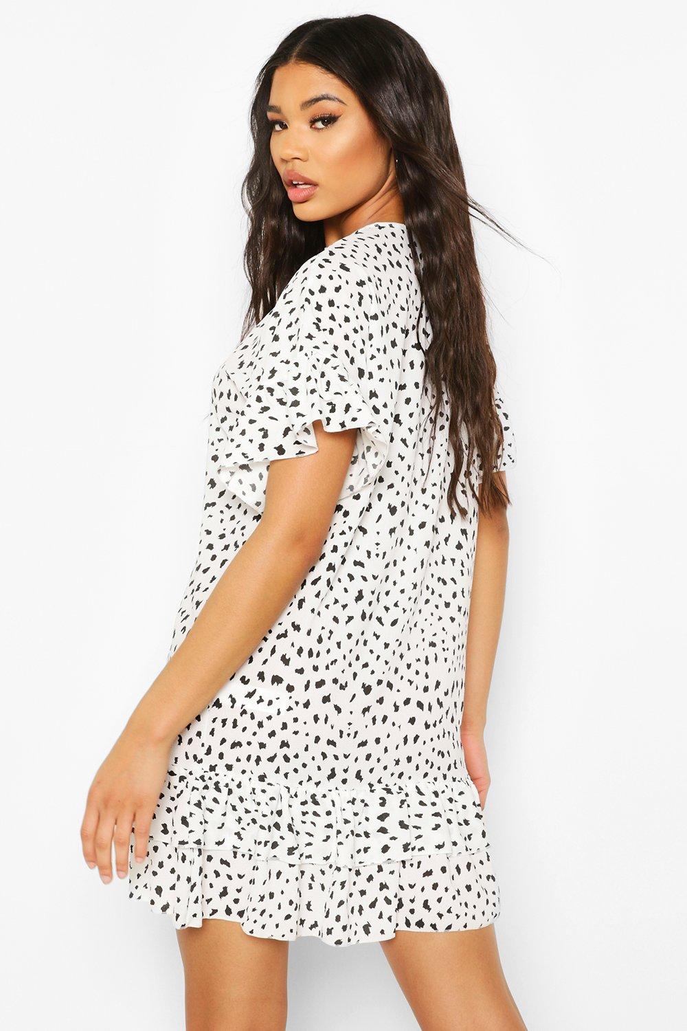 Boohoo dalmatian print store dress