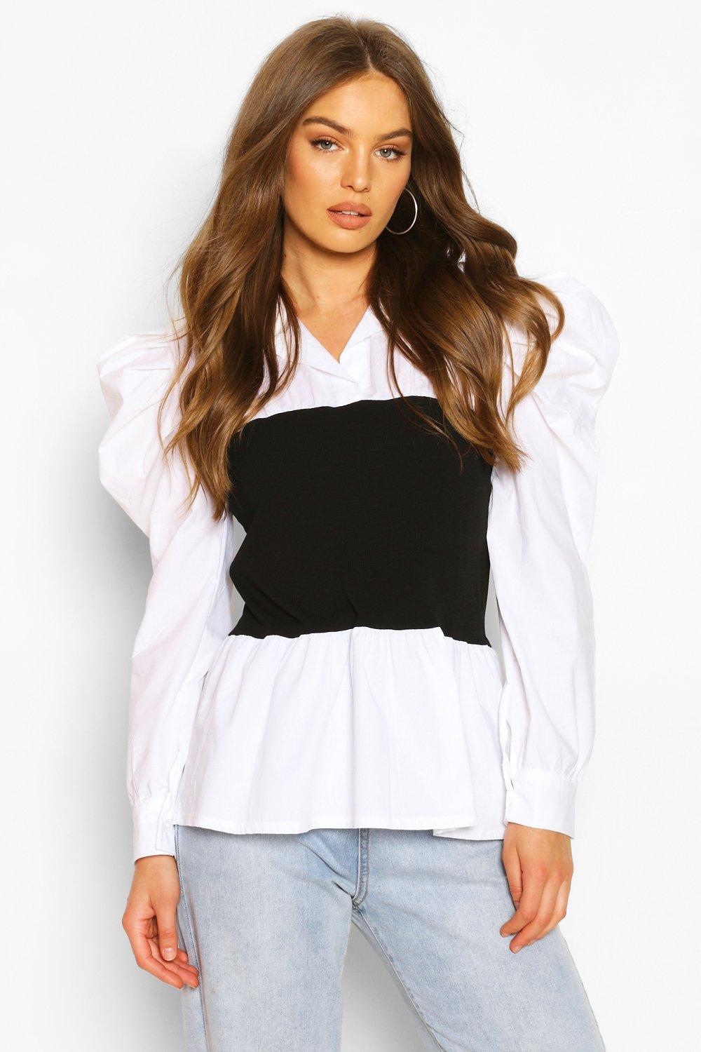 white puff sleeve shirt