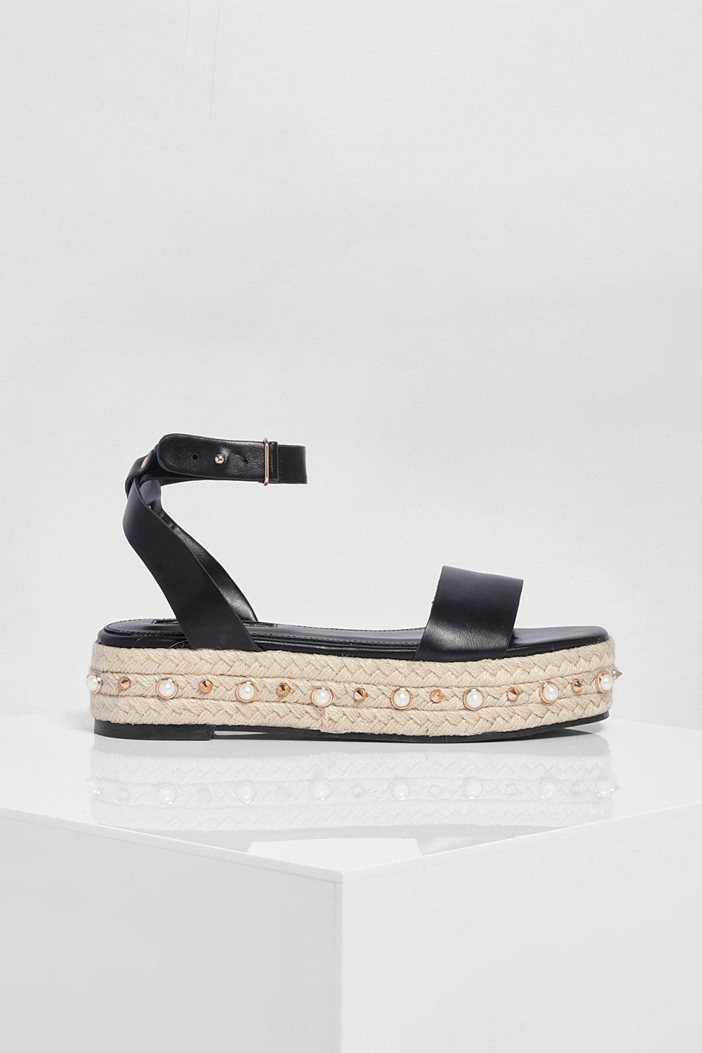 Black best sale studded espadrilles