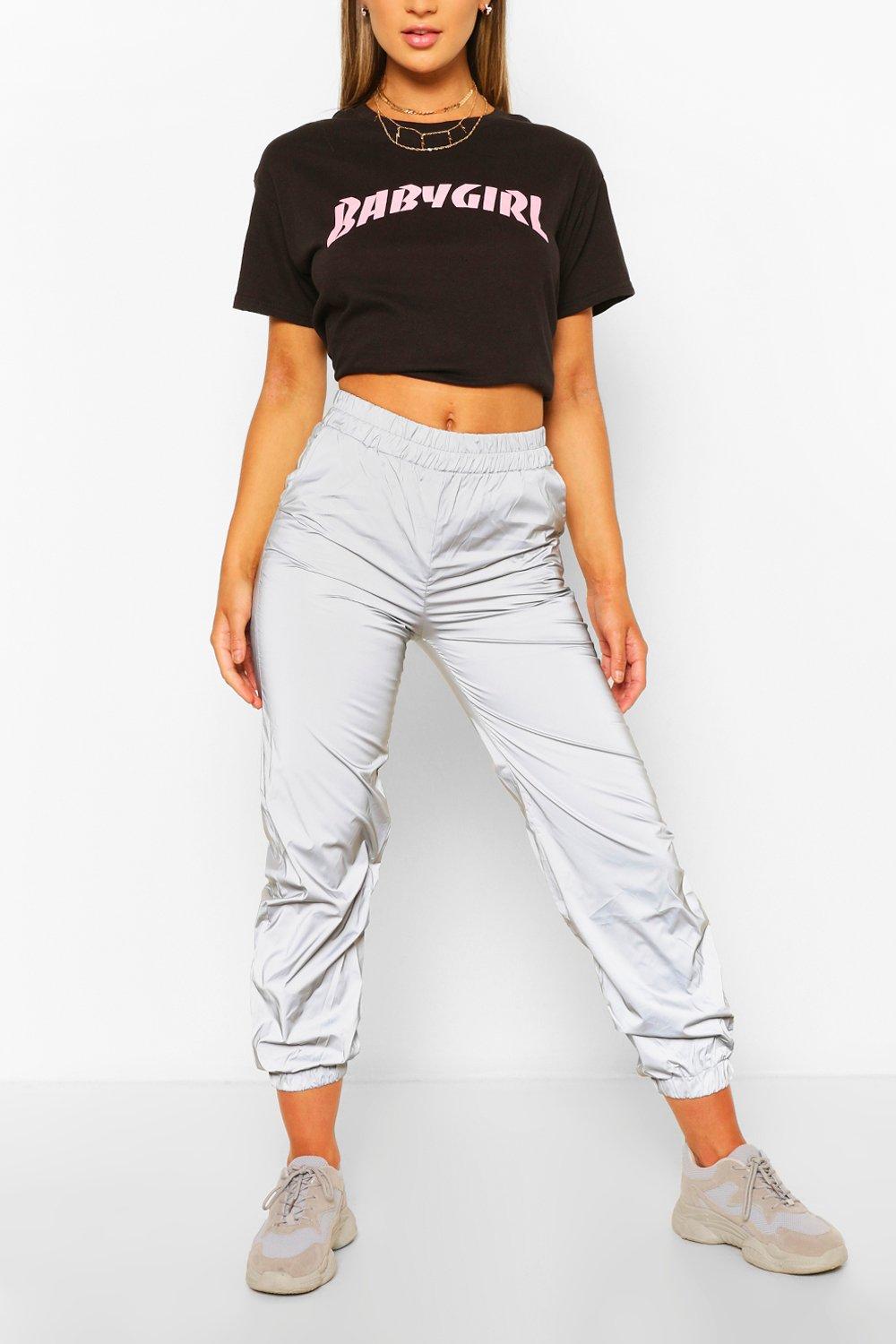 boohoo reflective joggers