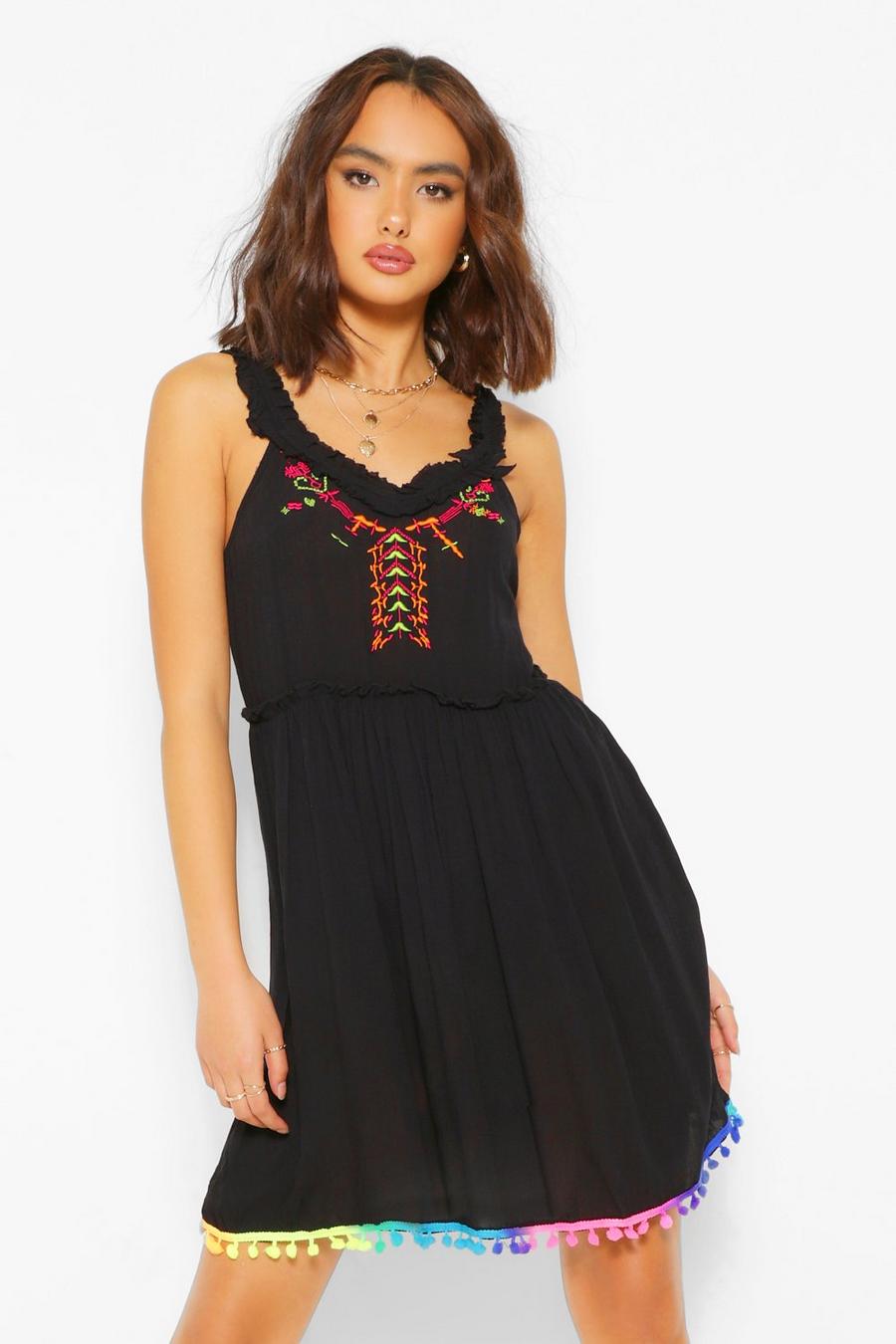 Pom Pom Cheesecloth Swing Dress image number 1