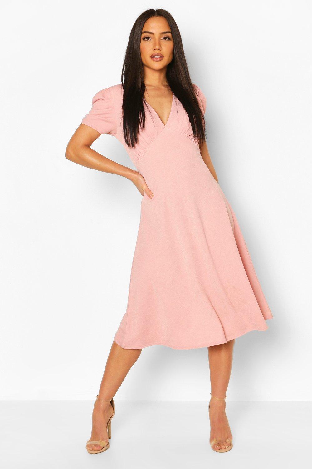 boohoo baby pink dress