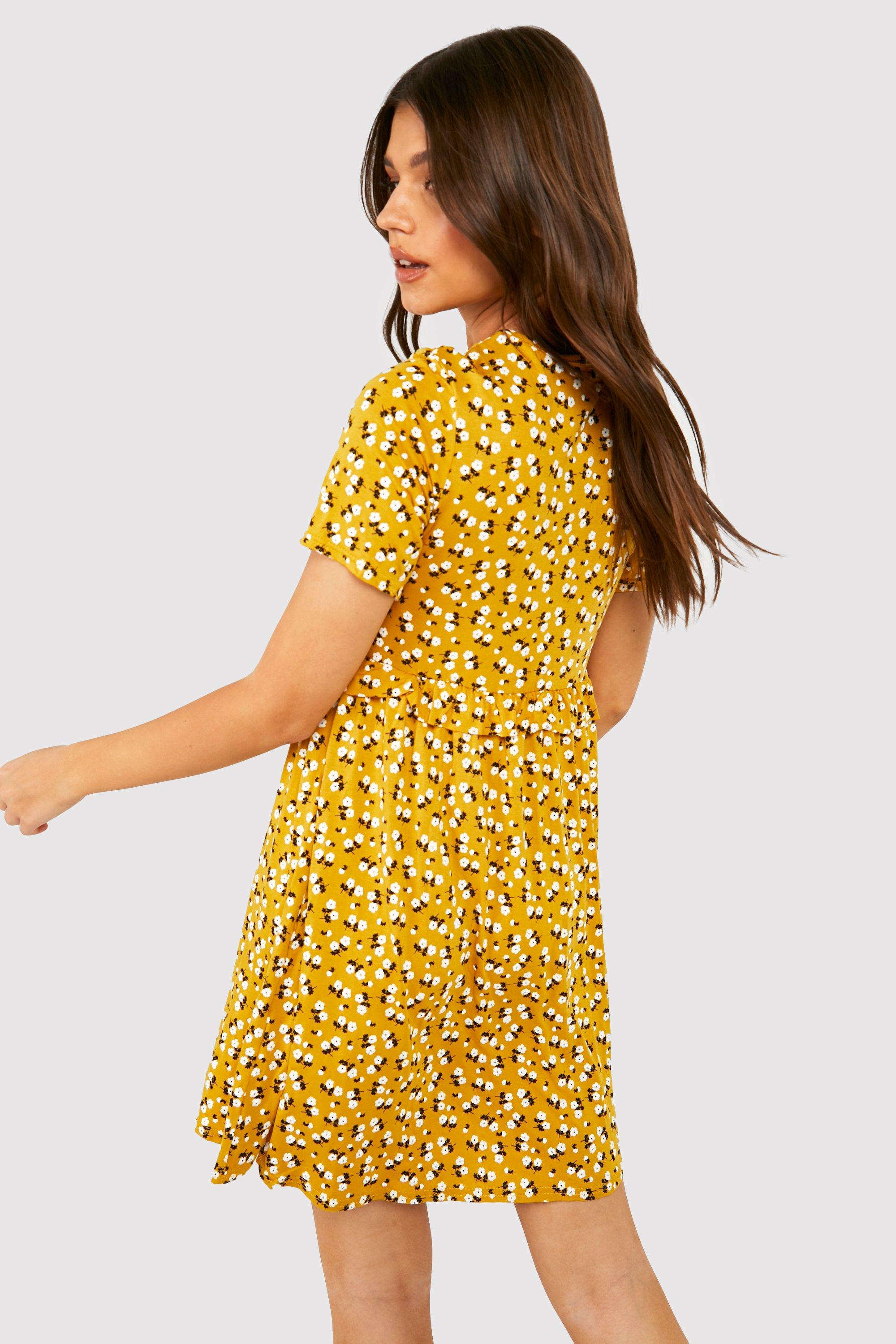 yellow smock dress