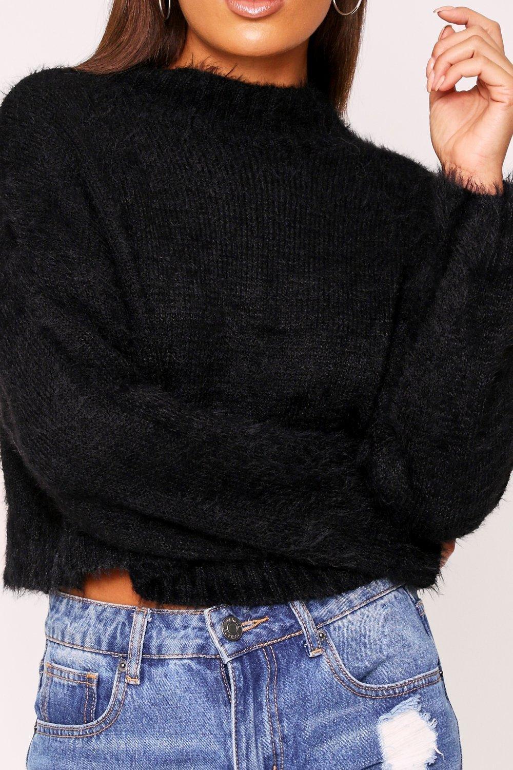 Fuzzy Knit Cropped Sweater