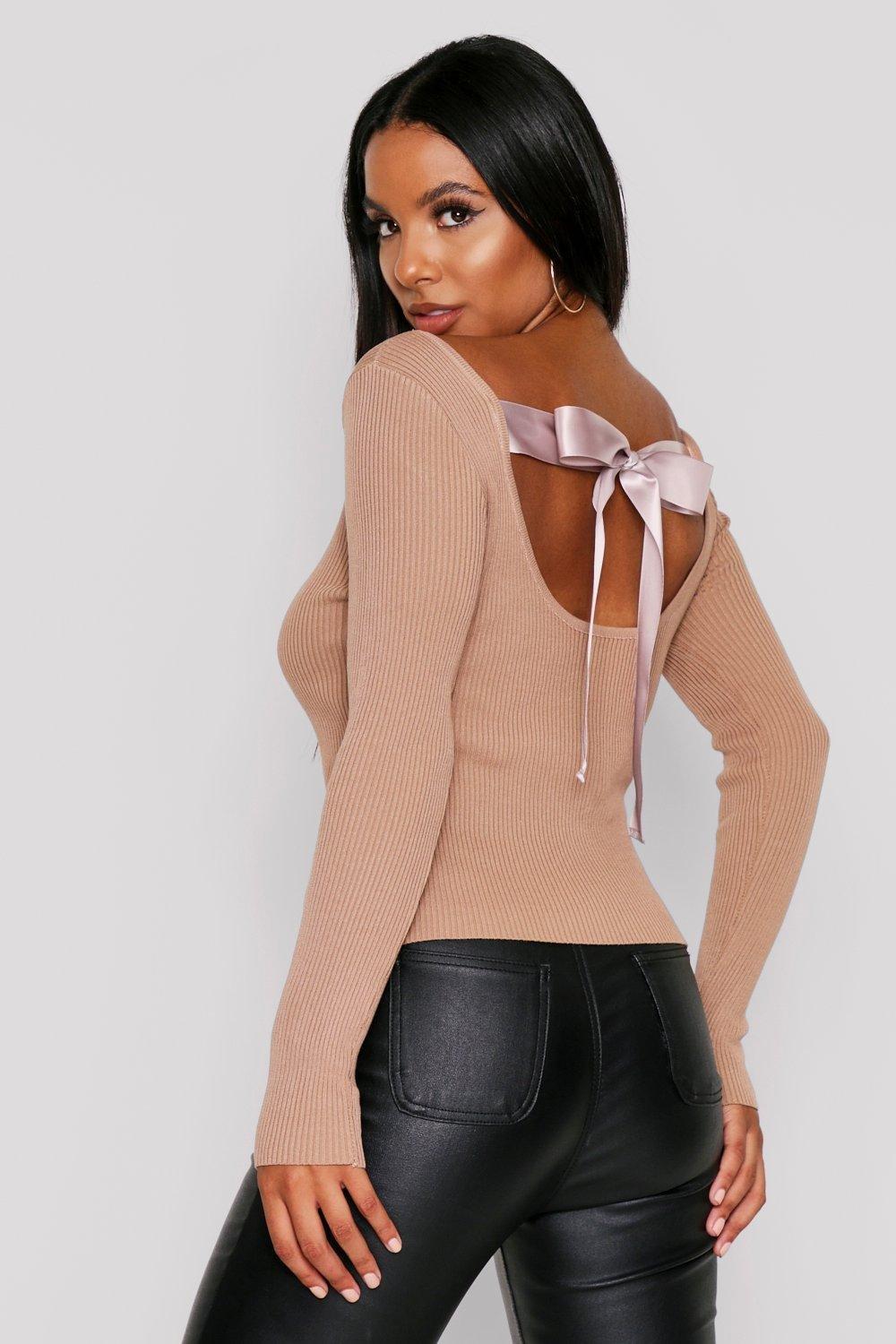 Bow tie 2025 back sweater