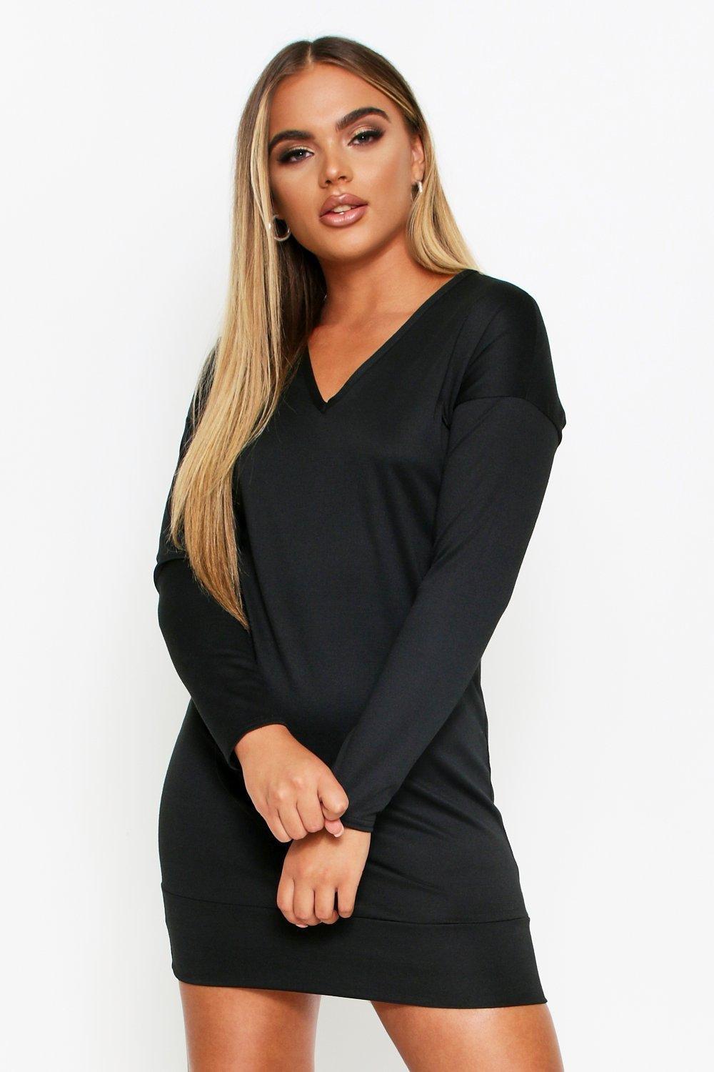 all black sweater dress