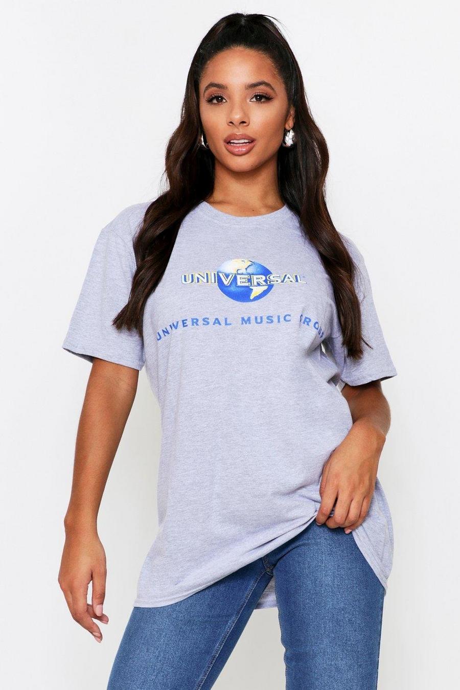 Grey marl Universal Music Oversized License T shirt image number 1