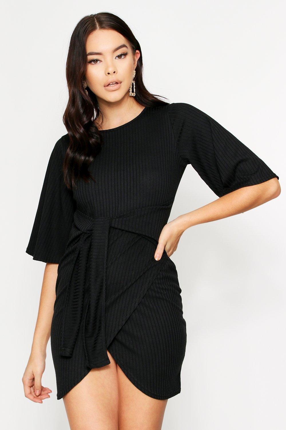 tie front wrap dress