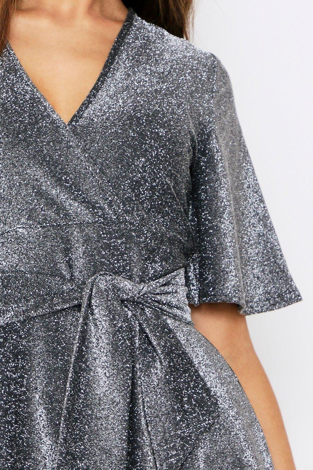 silver glitter playsuit