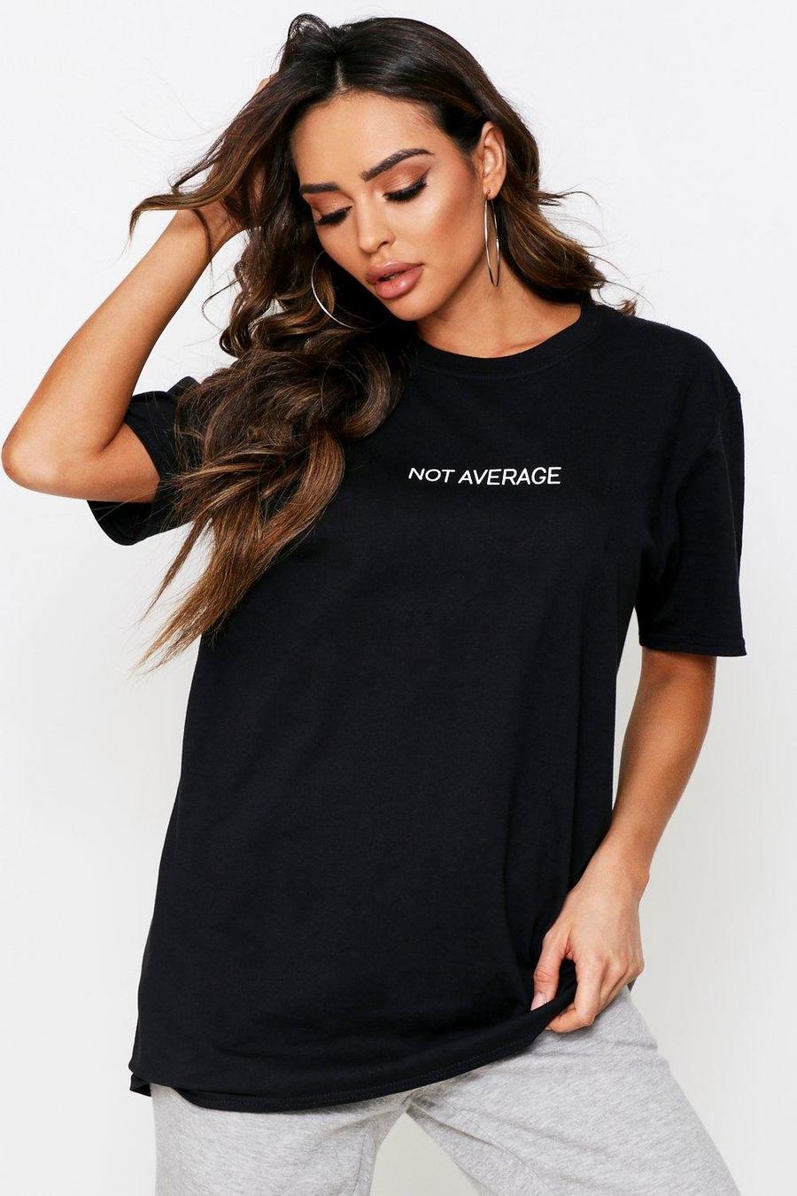 Camiseta ancha con eslogan ‘Not Average’ image number 1