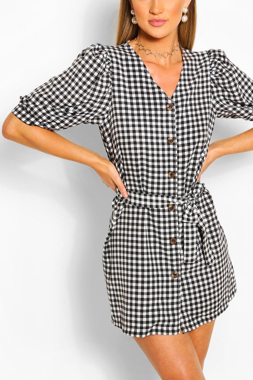 gingham dress boohoo