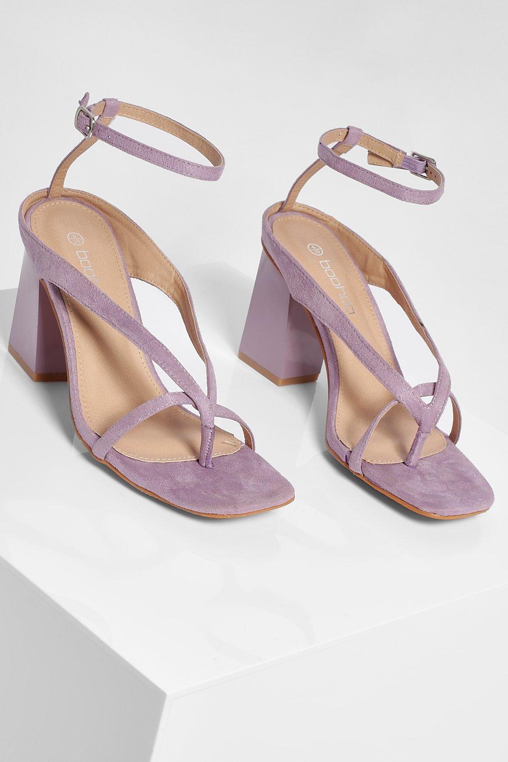 purple wide width heels