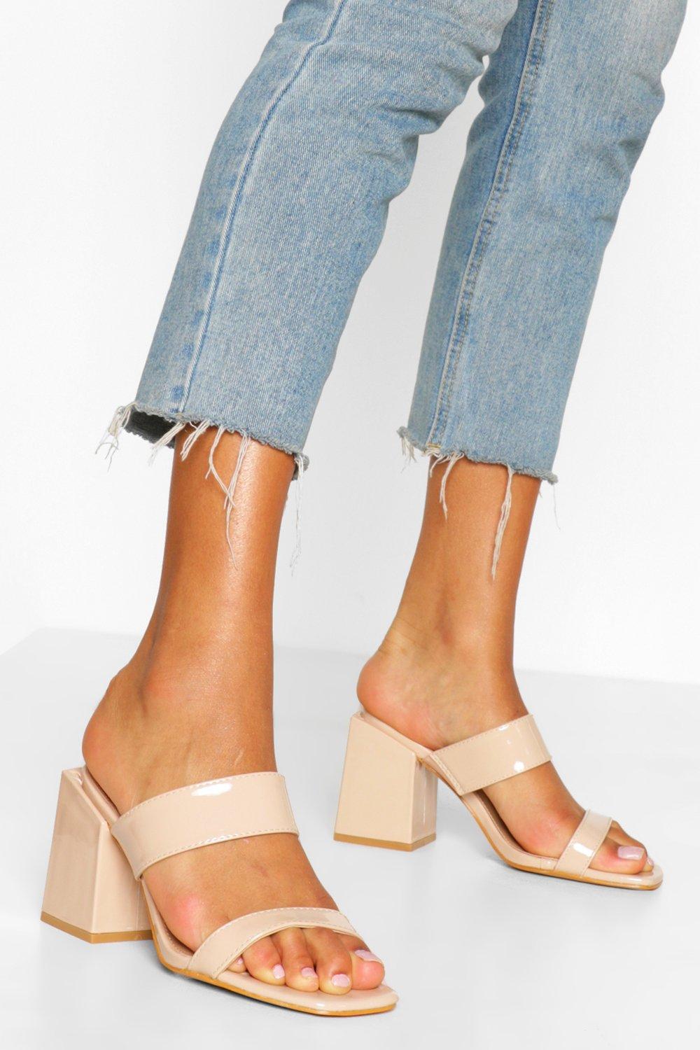 wide width high heel mules