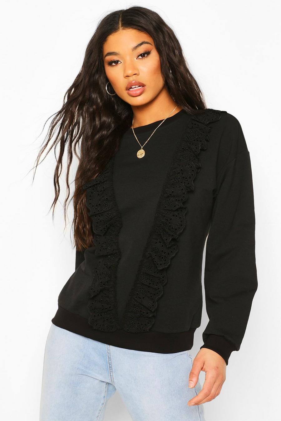 Eyelet Trim Sweater image number 1