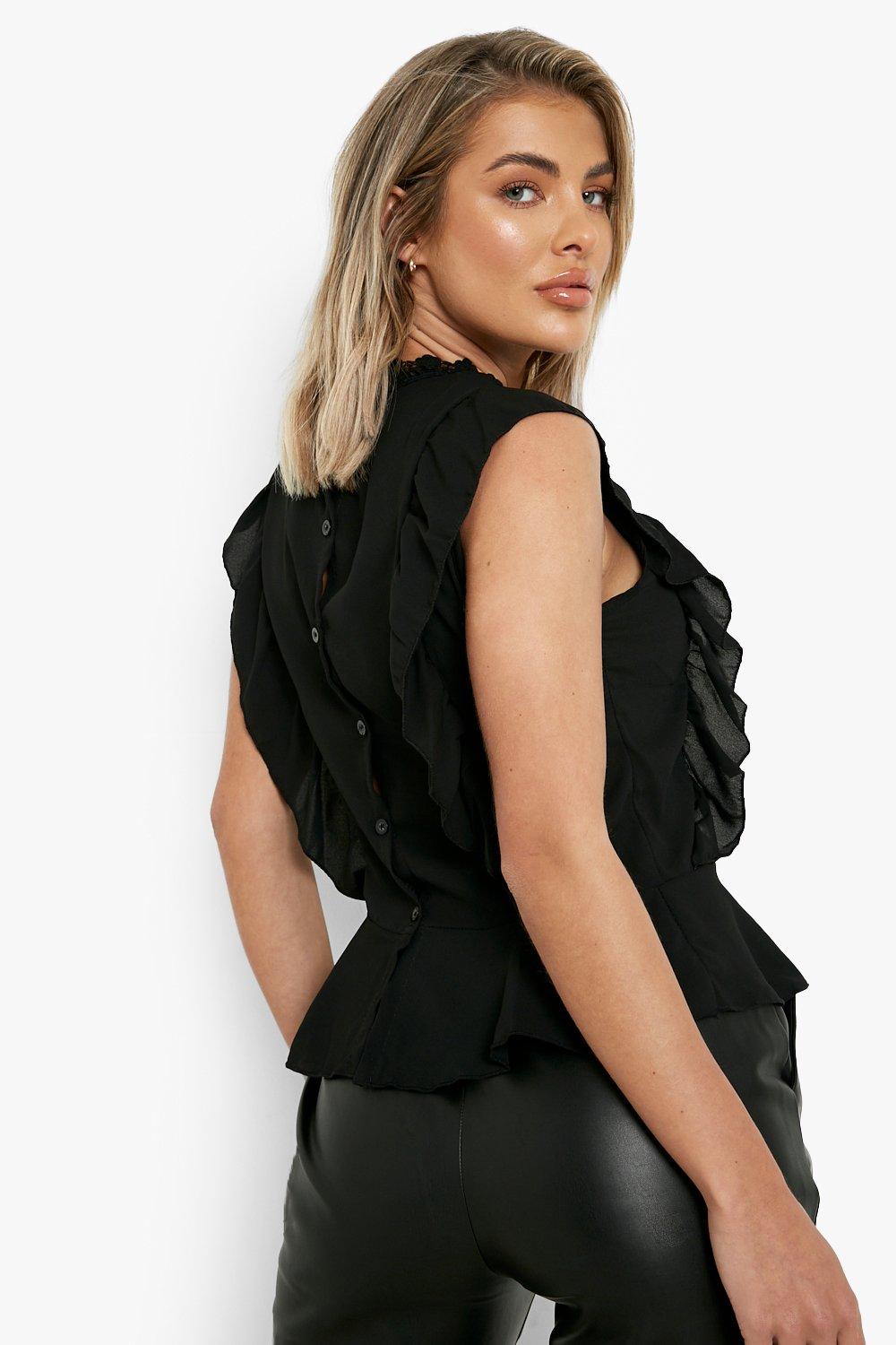 Boohoo ruffle cheap top