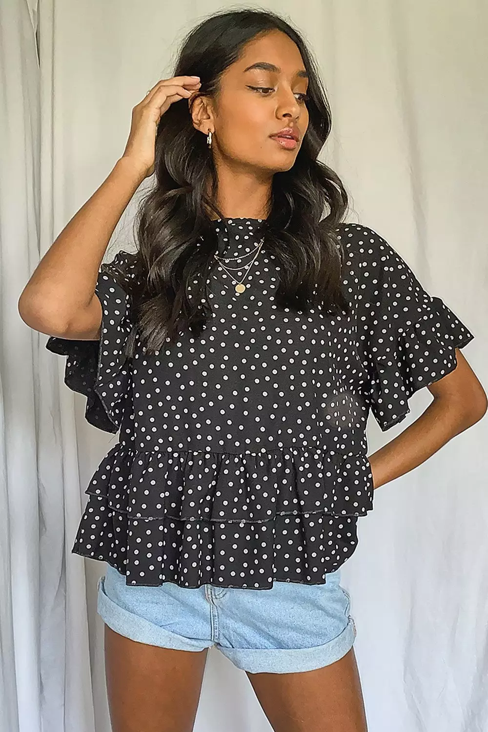 Boohoo polka store dot top