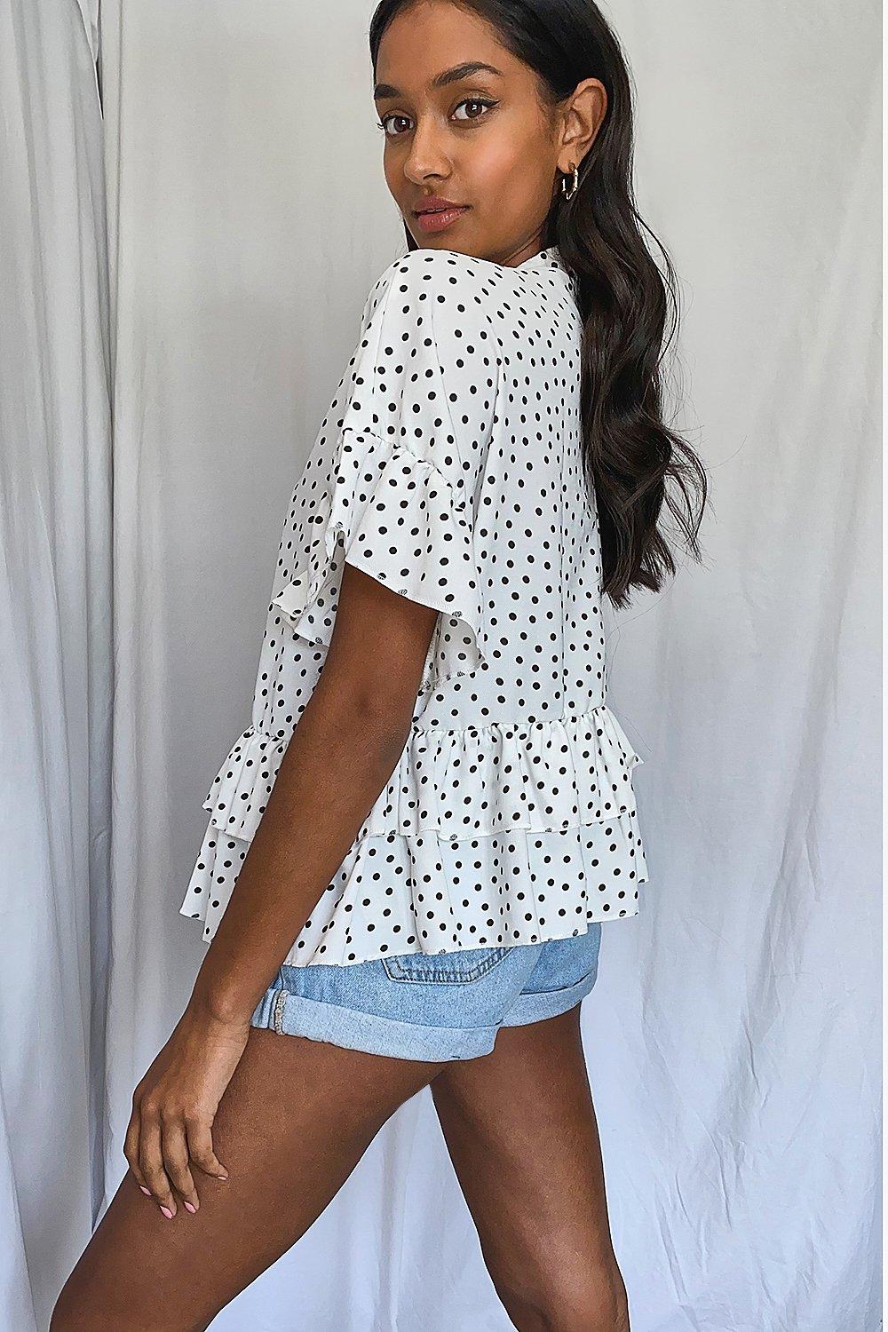 Polka dot clearance smock top