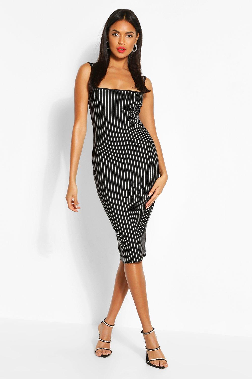 boohoo pinstripe dress